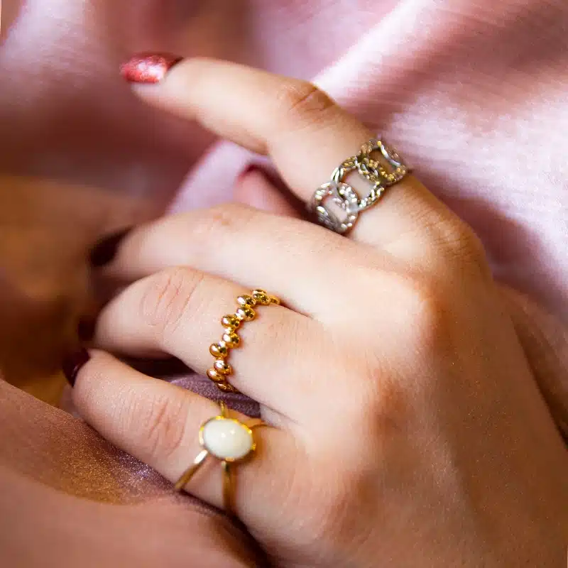 White Stone Open Ring - Image 2