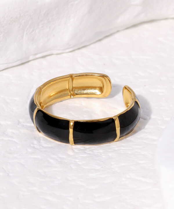Onyx Bamboo Ring