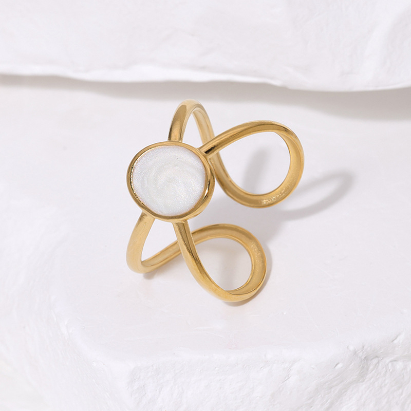 White Stone Open Ring