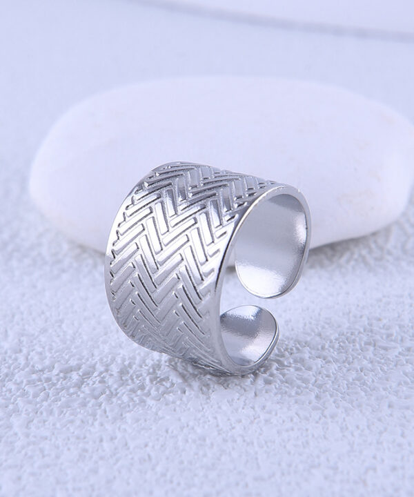Silver Textured Wide