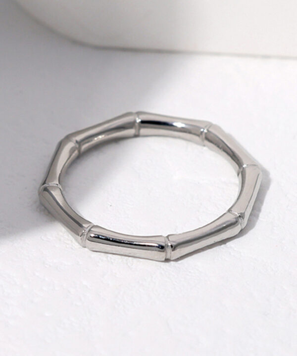 Silver Minimal Bamboo Band