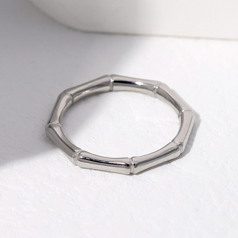 Silver Minimal Bamboo Band