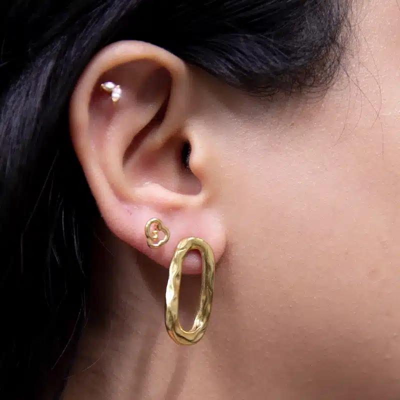 Abstract Oval Earrings - Image 2